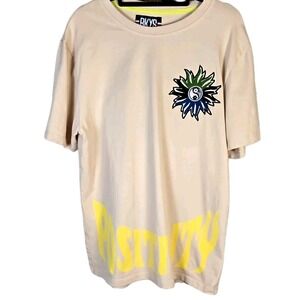 BKYS Black Keys‎ Size Medium Tan Radiate Positivity Short Sleeve T-shirt
